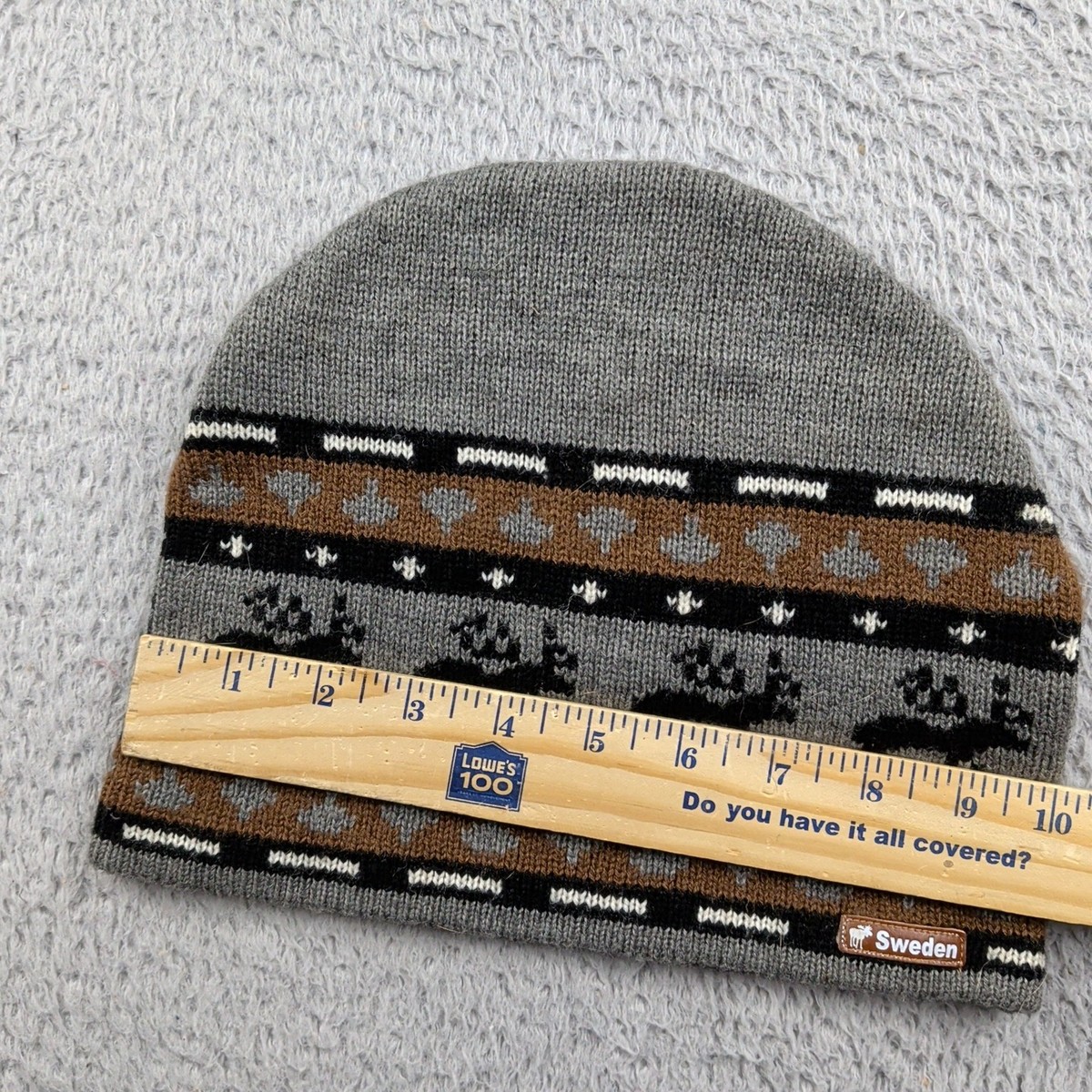 Ola Nesje Ab Hat Mens OSFA Adult Gray Brown Reindeer Souvenir Sweden Travel View 4
