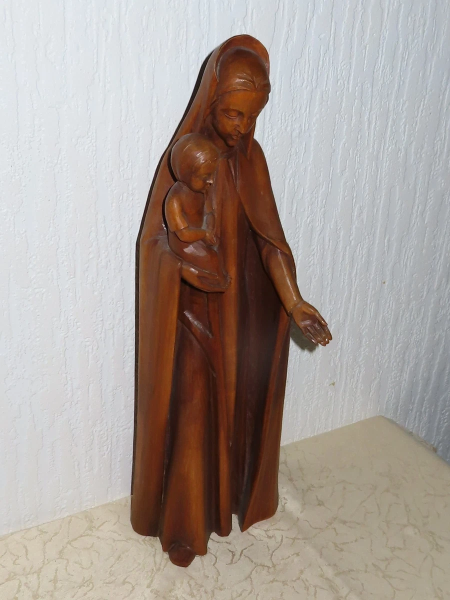 Heiligenfigur Holzfigur " Heilige Maria mit Jesuskind ! Oberammergau Heinzeller