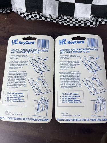 Plastic Emergency Key Blanks Vintage For GM Models, - Picture 4 of 7