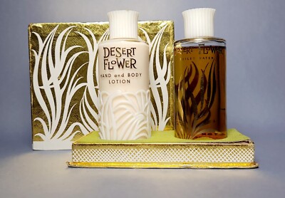 Vintage Shulton Desert Flower Geschenkset 31/2 flüssige Unzen Toilettenwasser und Handlotion