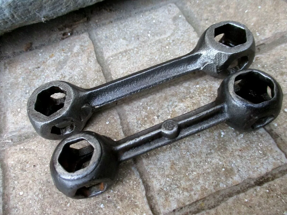 Vintage Lot 2 Bicycle Dumbell Dog Bone Wrench Spanner Multifunction Bike Tool