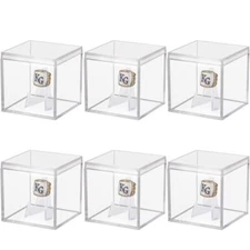 6 Pack Championship Ring Display Case Storage Box for Sports Ring Candy Box