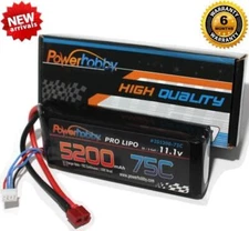 PowerHobby 3S 1.11V 5200mAh 75C Lipo Battery w Deans Plug : Duratrax
