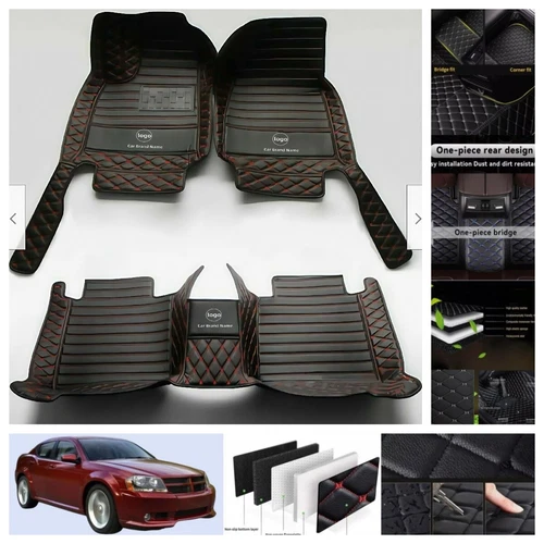 For Dodge Avenger 2007-2014 Car Floor Mats PU Leather Auto Liners Waterproof - Imagen 10 de 39