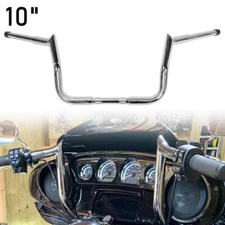 New 10" For Harley Street Electra Glide Meathook Bars Handlebar Chrome US