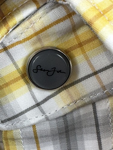 Sean John XXL Long Sleeve Yellow/Gray/White Plaid Long Sleeve Shirt Men's - Picture 5 of 7