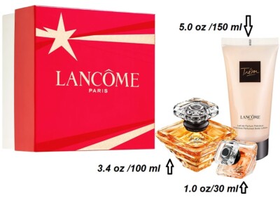 Lancome Tresor Eau de Parfum 3 PC Mega Size Set Pristine Gift