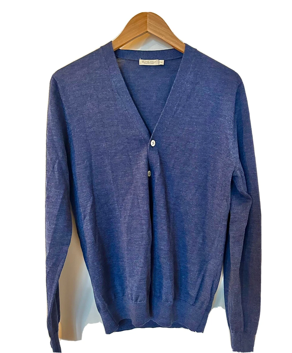 SuitSupply Men s Navy Blue Cardigan Medium