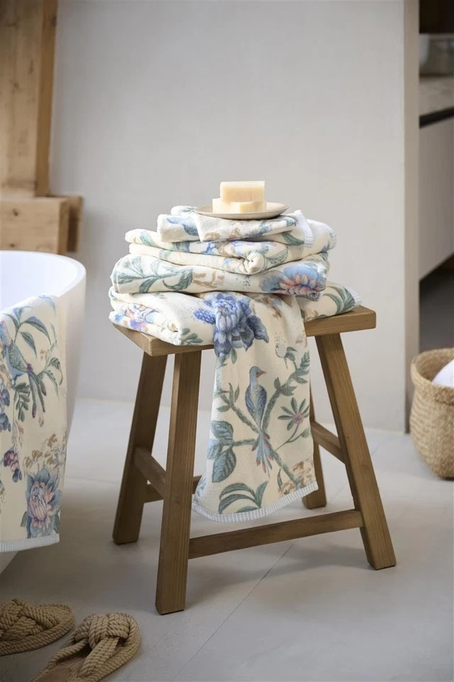 PIP Studio Handtuch Secret Garden White Blue 55x100 cm Blumenranke Blüten - Bild 2 von 2