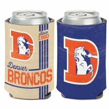 DENVER BRONCOS 2 SIDED SOFT FOAM CAN BOTTLE COOZIE COOLER KOOZIE LICENSED