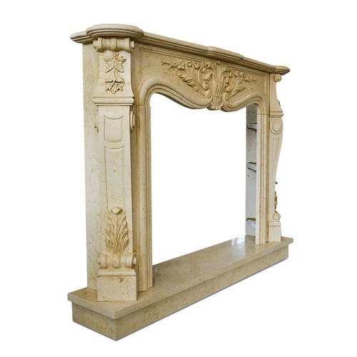Yellow Siena Marble Fireplace With Luigi XVI Style Decoration L. 150 Cm - Picture 7 of 7