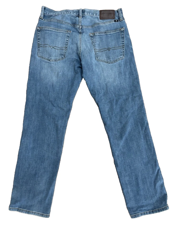 Pantalones de mezclilla rectos originales Lucky Brand 221 azul para hombre, lavado medio, 32x30 Foto 2 de 4