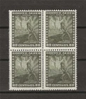 Chile 1944 Sc# C98 Airmail Condor and Statue of Canpolican 80c block 4 MNH
