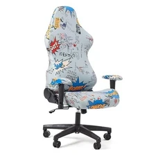 Gaming Chair Covers,3D Printing Stretchable Elastic Computer Desk Chair A White