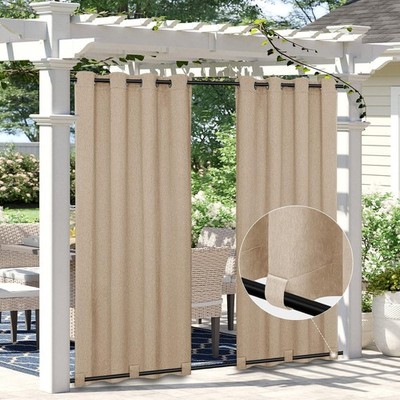 Easy-Going Outdoor-Vorhänge in Leinenoptik, wasserdicht, Winddicht,