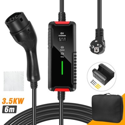 Typ 2 Ladekabel Schuko 3,5 kW 16A 6M EV Mobile Wallbox Elektroauto Ladegerät NEU