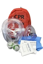MCR Medical (Pack of 10) Adult & Infant CPR Mask Combo Kit with 2 Valves