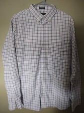 Banana Republic Men's Slim Flex Fit Tech Stretch Cotton LS Shirt Sz L Check