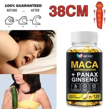 Organic Maca Root + Panax Ginseng 12000mg, Peruvian Maca Extract for Men, Women