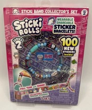 New Sticki Rolls Sticki Bands Wearable Sticker Bracelet Pack 100 Stickers Sealed