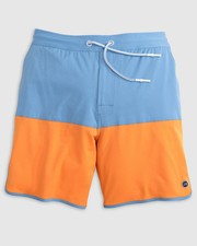 johnnie-O Tully Half Elastic 7 Surf Shorts - Scalloped Hem Maliblu Size M