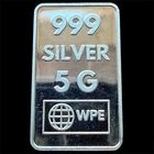 WPE 5 Gram .999 Fine Pure Silver Bullion Fractional Bar Ingot 1,000 mintage