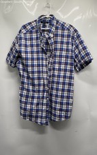 Tommy Hilfiger Mens Blue Printed Collared Button-Up Shirt Size XXL