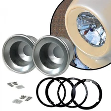 Recessed Frenched Headlight Conversion Kit 7" Bucket Trim Ring Flush Mount Bezel