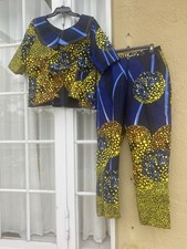 NIGERIAN AFRICAN WAX ANKARA BLOUSE/ TOP  PANT CULTURAL ETHNIC CLOTHING -L/XL