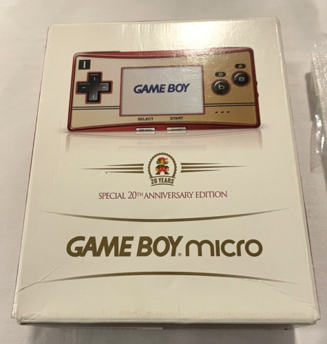 Nintendo Game Boy Micro - 20th Anniversary Edition Handheld System - Gold/Red - Zdjęcie 1 z 9