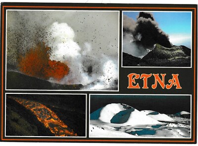 post card ETNA VOLCANO ERUPTION   ITALY postcard