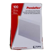 100 Count Pendaflex 3" x 5" Self-Adhesive Vinyl Pockets Clear