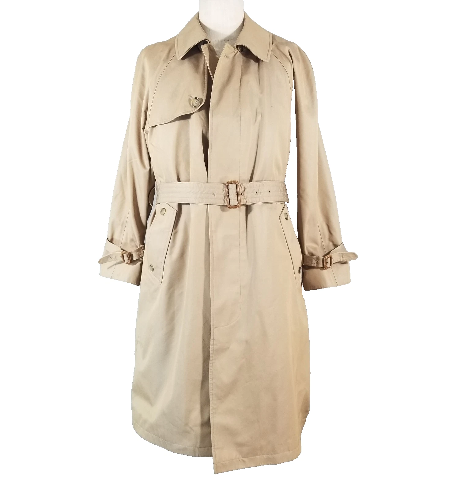 Givenchy Trench Cappotto Uomo Medio Beige Pioggia Classico Fodera Lana TUTTE le Stagioni