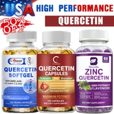 Quercetin Capsules w/Bromelain & Zinc- Gummies Natural Immune Support Supplement
