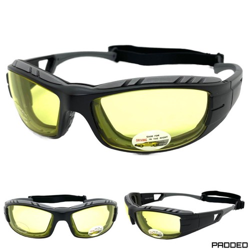 Birdz Lunettes Thrush Sport Snowboard Parachutisme Moto équitation Lunettes Sangle Réglable Monture Noire avec Lentille Jaune