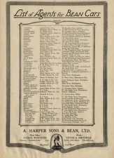 Rare Antique Bean Car Dealer Vintage Logo Print Ad