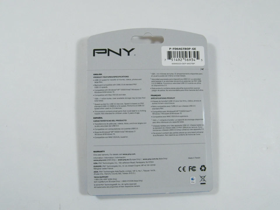 (2) PNY 64 GB USB 3.0 FLASH DRIVE NEW SEALED 4K - Image 3 of 4