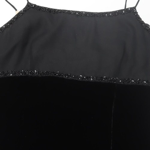 Monsoon Womens Black Polyester Maxi Size 12 Scoop Neck Zip - Beaded Neckline - Picture 8 of 10
