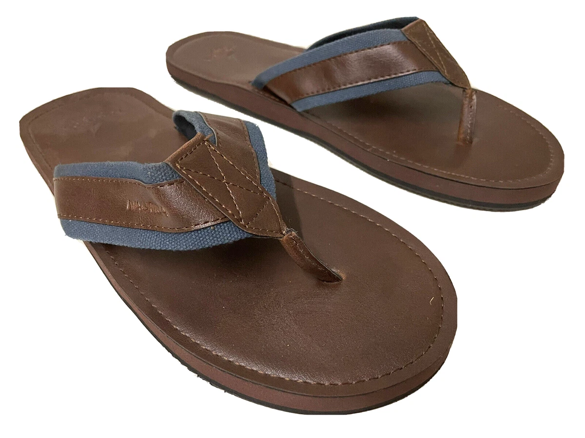 Mens Nautica Logo embossed thong sandals Clifford flip flops Size