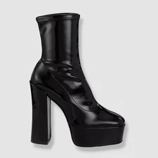 $695 Stuart Weitzman Women's Black Skyhigh Platform Bootie Boot Shoes Size 11