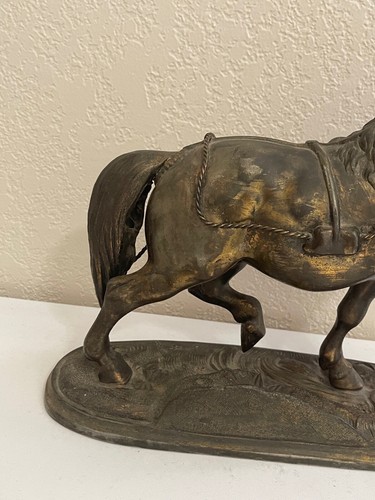 Vintage Antique Spelter Metal Sculpture Statue of Horse Trotting - 第 9/18 張圖片
