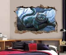 Cheshire Cat Alice In Wonderland 3D Smashed Wall Sticker Decal Art Mural J690