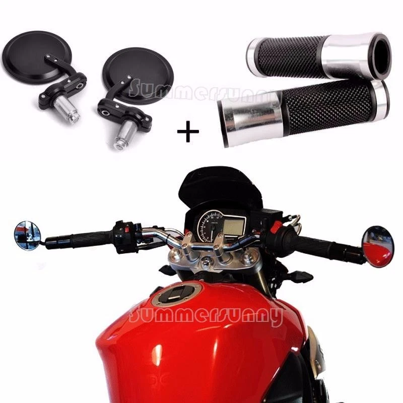 Espejos retrovisores universales para manillar de motocicleta CNC universal de 7/8"" 22 mm Foto 4 de 4