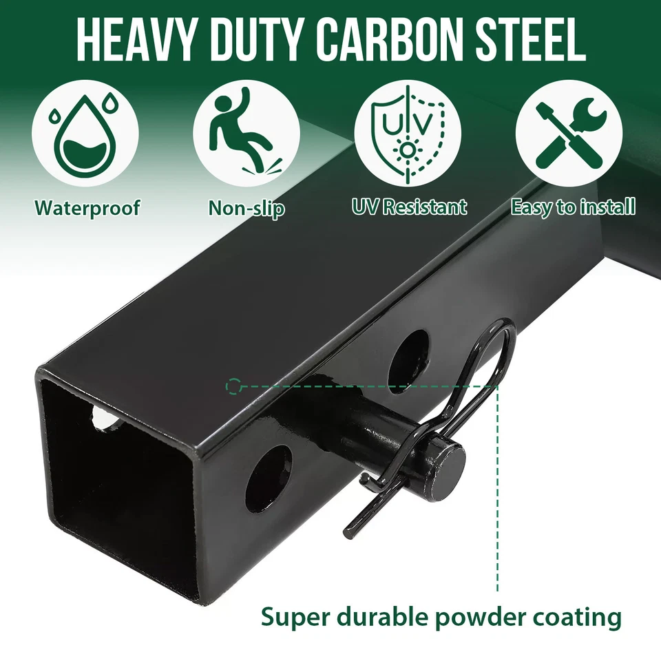 Engate de reboque universal 37" degrau protetor de para-choque traseiro caminhão engate de reboque passo 2" receptor - Imagem 4 de 4