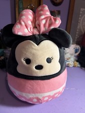Disney Minnie Mouse Squishmallow Plush Pink Polka Dot Bow Dress Stuffed Toy