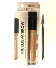 L'OREAL UNBELIEVA BROW # 560 BLONDE WATERPROOF EYEBROW GEL FULL SZ W/ BRUSH NIB