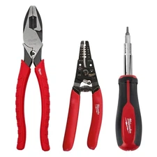 Milwaukee Electrician Screwdriver Lineman Plier&Wire Stripper Hand Tool Kit