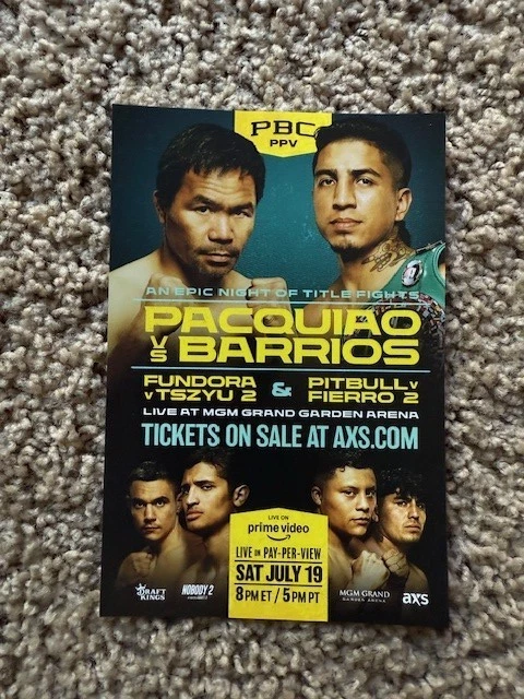 Manny Pacquiao-Mario Barrios 2025 Fight Program and Hat - Image 3 of 4