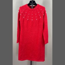 NEW Talbots Dress Womens Small petite red knit pencil sheath