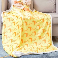 Toasts Blanket Cute Cartoon Food Theme Throw Blanket Yellow Toast Pattern Sof...